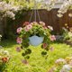 thumbnail image 4 of CaiYueKe Self Watering Hanging Planter with Drainage Holes and Chain, Plastic Plant Pots for Indoor Outdoor Garden, Flower Pot Container for Succulents Herbs, 4 of 7
