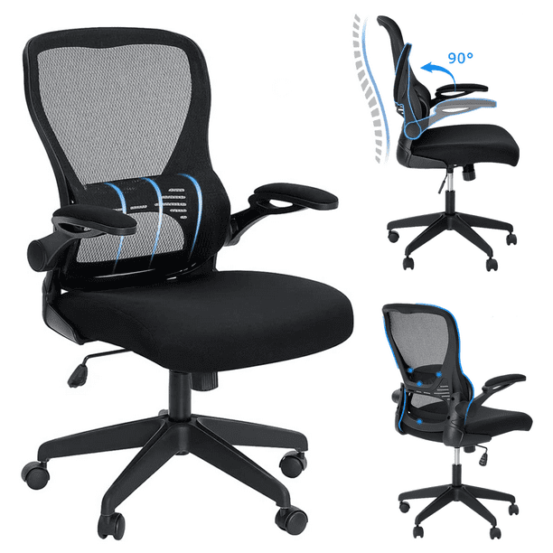 Hoffree Office Chair Ergonomic Desk Chair with Lumbar Support & Folding