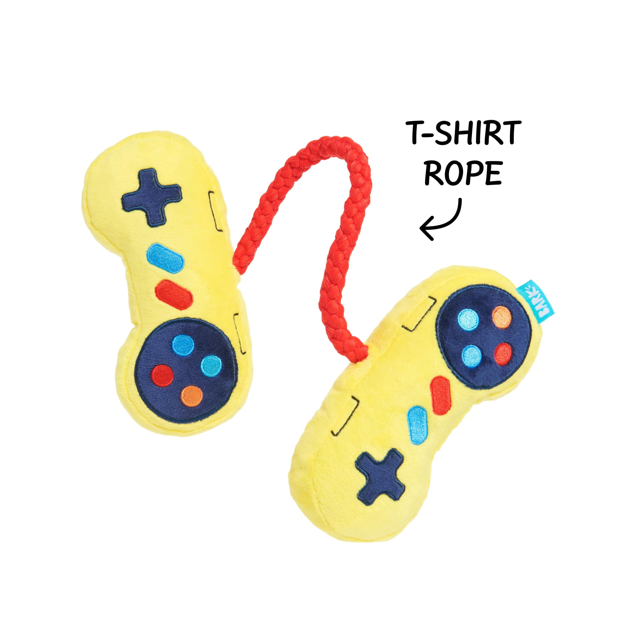 BARK Ate-Bit Tug Game Console Plush Dog Toy with Crinkle and Squeaker, Small to Medium