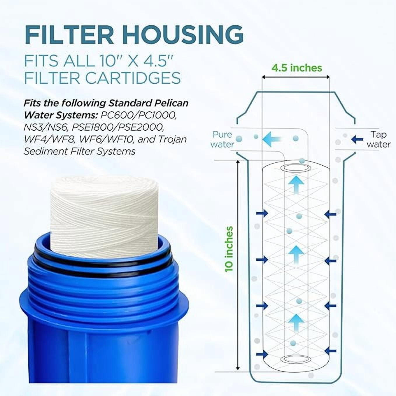 Pelican Water PC40 10 in. 5 Micron Sediment Replacement Filter (4-Pack) by Pelican Water