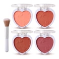 thumbnail image 1 of Paleta de rubor de 4 piezas para mejillas con pincel de maquillaje, paleta de maquillaje de rubor de contorno mate, brillo edificable, colorete facial para mejillas, tonos de maquillaje cosmético mezc, 1 of 1