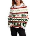 thumbnail image 2 of Craaazy Christmas Long Sleeve Tops for Women Trendy Oversized Crewneck Xmas Fall Pullover Gifts, 2 of 7