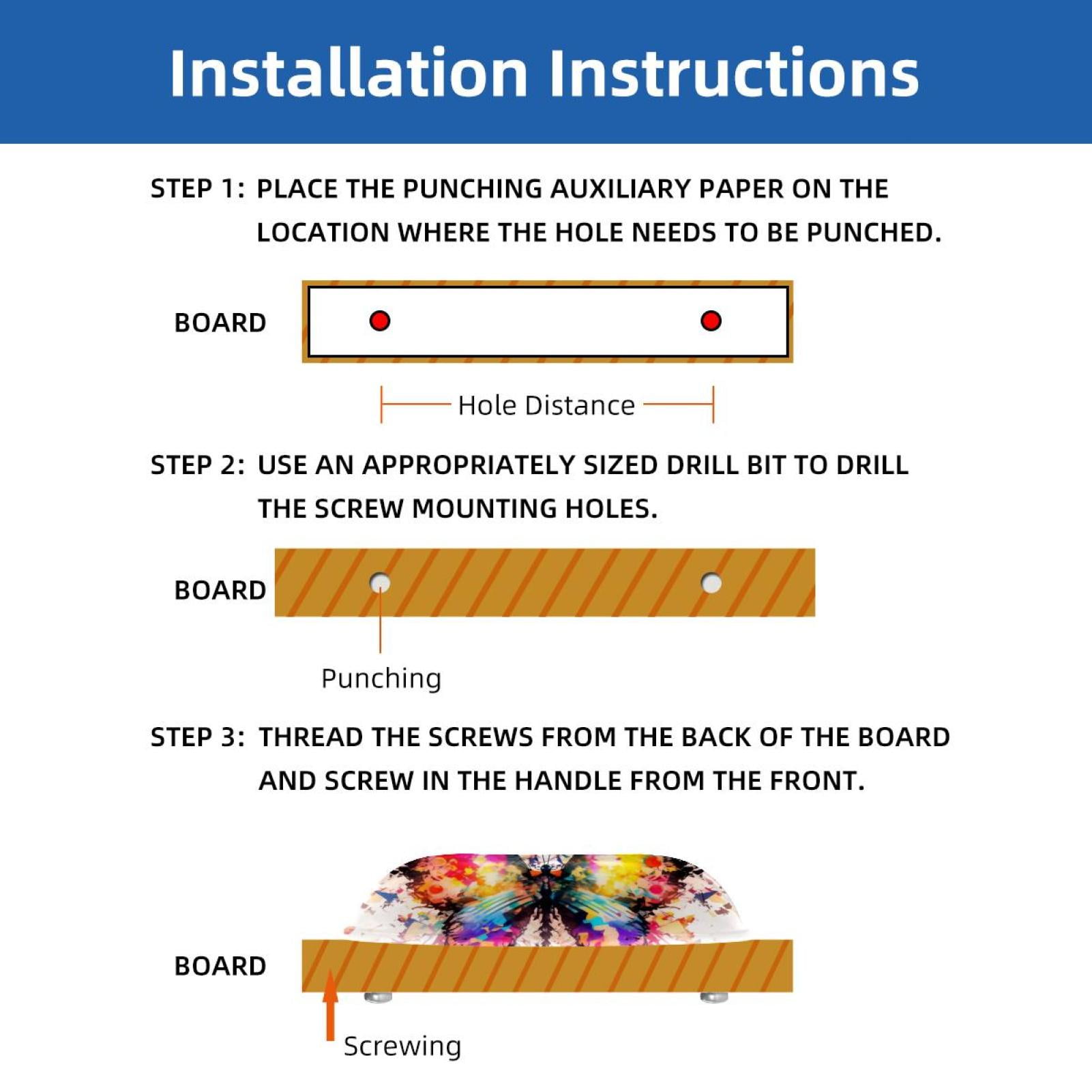 PhooArto 6 Pcs Cup Drawer Pulls, Watercolor Splash Butterfly Painting Shell Shape Handles Cabinet Knobs for Dresser Cupboard Closet Wardrobe with Screws