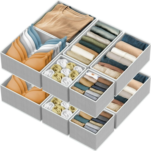 Organizador de cajones Simple Houseware plegable, juego de 12 unidades, color gris