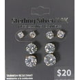 thumbnail image 2 of White CZ Round 4mm, 5mm, 7mm and 8mm 18kt Gold over Sterling Silver Stud Earrings Set, 2 of 2