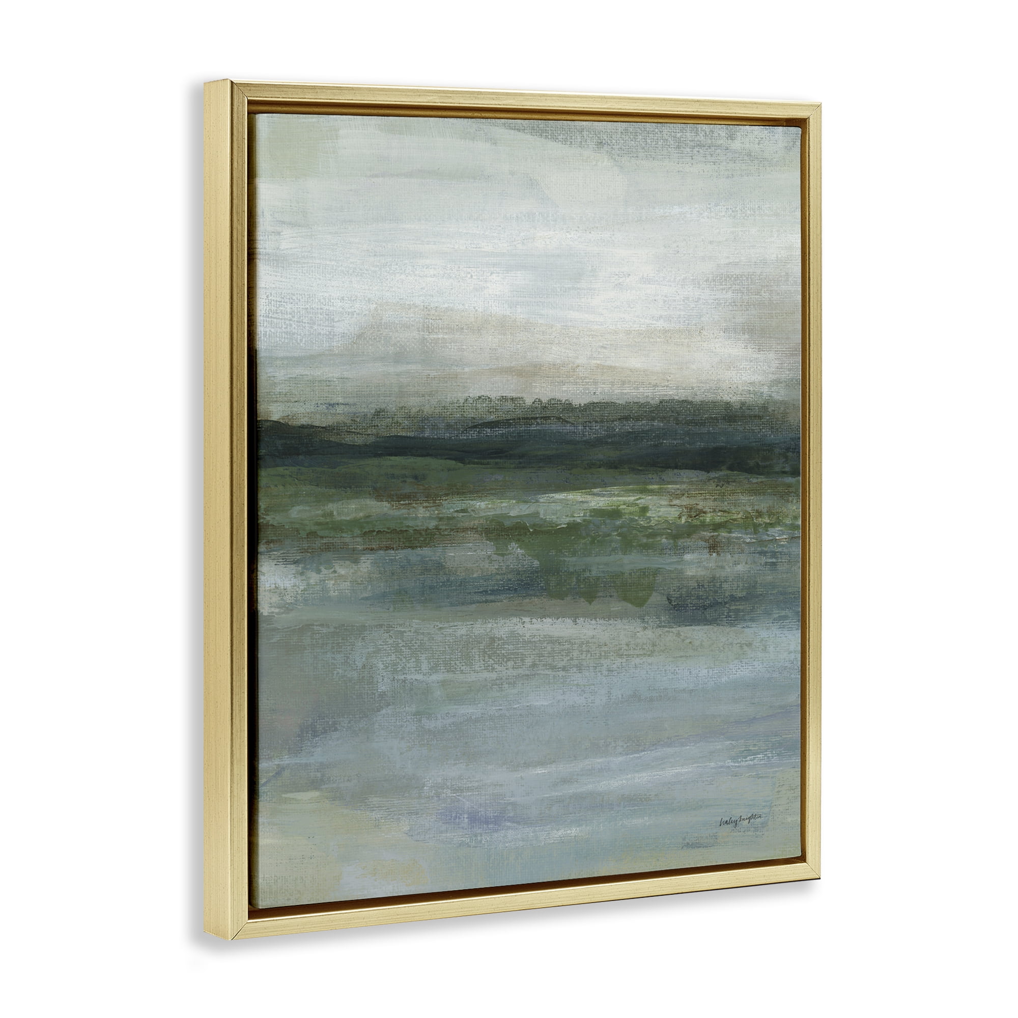 Stupell Industries Time Lapse Abstraction Abstract Painting Gold Floater Framed Canvas Art Print Wall Art, 17 x 21