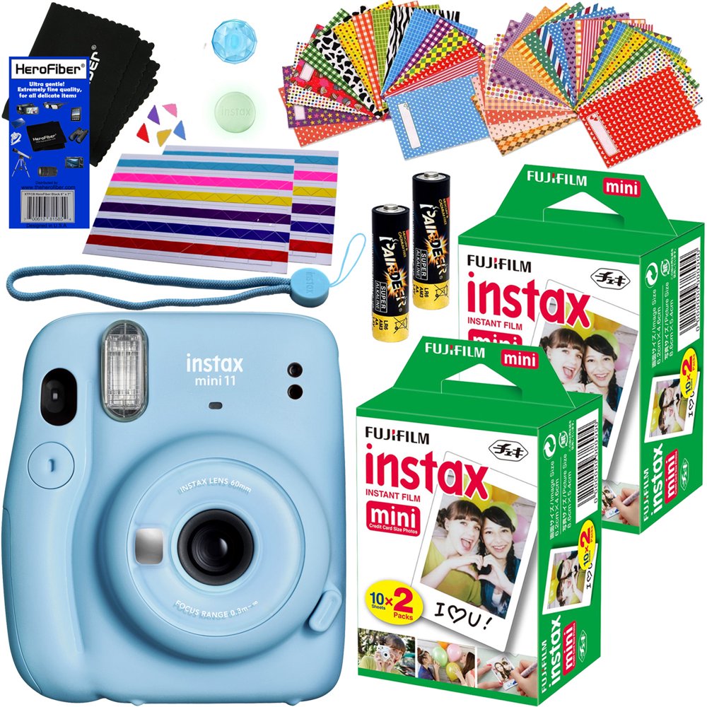 Fujifilm Instax Mini 11 Instant Camera (Sky Blue) + 2 ...