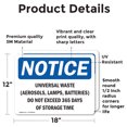 thumbnail image 2 of (2 Pack) Universal Waste (Aerosols Lamps Batteries) OSHA Notice Sign, 2 of 7