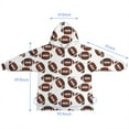 thumbnail image 7 of Brown Footballs Repeat Pattern Blanket Hoodies for Kids 6-13YR Oversize Wearable Blanket Hoodies for Boys Girls Teens, 7 of 7