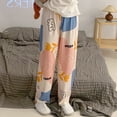 thumbnail image 4 of Pantalones de dormir para mujer, bonitos dibujos animados, verano 2024, finos, informales, para el hogar, con aire acondicionado, pantalones holgados de pierna ancha y rectos para mujer, 4 of 5
