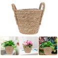 thumbnail image 3 of Flower Woven Straw BasketVase Rattan  Pots Wicker Basket Vase Pot Rustic Indoor Containers Pot Planter Tall, 3 of 7