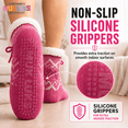 thumbnail image 5 of Girls Cabin Socks, Soft Sole Sweater Knit with Non-Slip Silicone Grippers, PINK, M/L, 5 of 9