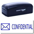 thumbnail image 1 of Large Pre-Inked Confidential with Envelope Stamp, Slim 1854, Ultra Slim Design, Impression Size 1-13/16" by 2-1/2", Up to 25,000 Impressions - Blue Ink, 1 of 10