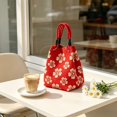 thumbnail image 6 of Yomiee Sakura Floral Knit Mini Tote Handbag for Women, Lightweight Braided Rope Handle Small Hand Bag with Magnetic Snap, Cherry Print Casual Purse for Daily Shopping Beach Vacation Outdoor Daily, 6 of 6