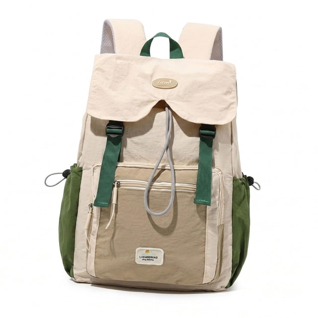 Mochila escolar para niñas, ideal para actividades al aire libre, viajes y compras. Verde