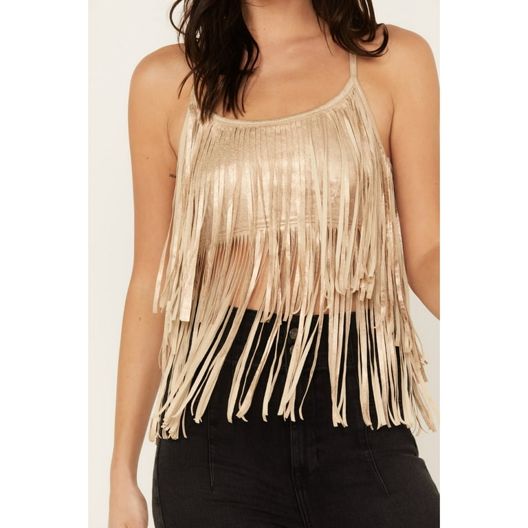 Shyanne Women's America The Beautiful Graphic Fringe Tank Top