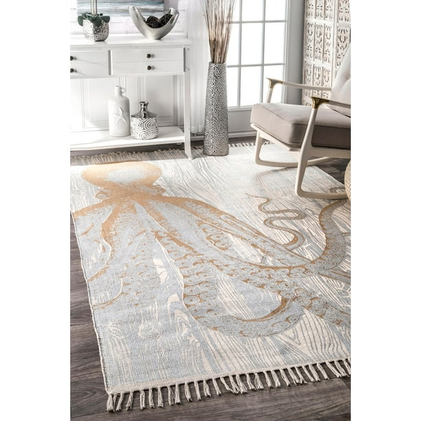 nuLOOM Thomas Paul Metallic Octopus Tassel Area Rug ...