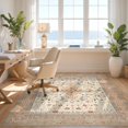 thumbnail image 3 of Design&I 5'x7' Washable Area Rug Flatweave & Daily Traffic Ready Beige Tan Neutral Boho Cream Geometric Tone Textured Pile for Guest Room, Lounge, Apartment, 3 of 7