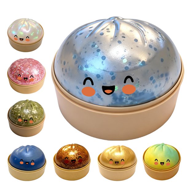 Juguete squishy Jzunqjdsq de dumpling gigante con brillo y caja azul