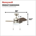 thumbnail image 6 of Honeywell Ocean Breeze 30-InchBrushed Nickel Small 3 Blade LED Ceiling Fan with Light, 6 of 13