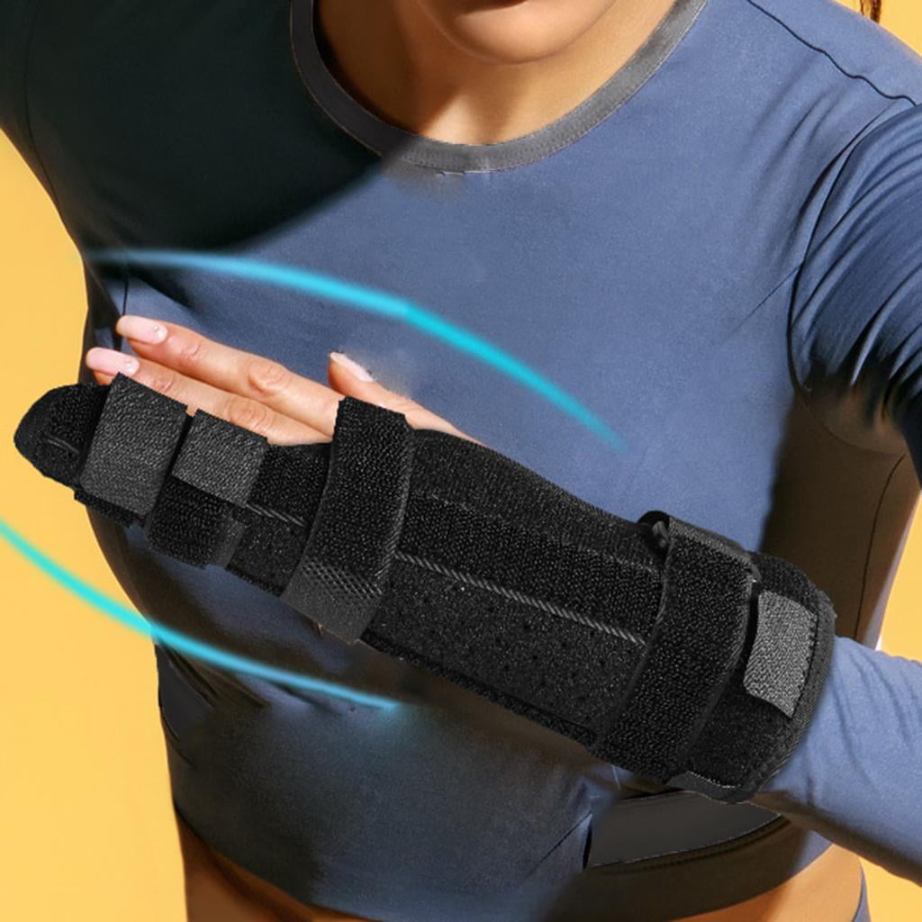 Adjustable Buckle Two Finger Splint, Straightener Corrector Support Breathable with Wristband for Bren Fingers Tendonitis - L L