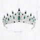 thumbnail image 4 of Tiara de corona de reina de cristal de imitación Unique Bargains Tono plateado verde, 4 of 7