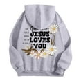 thumbnail image 6 of Bibifish Womens Hoodies Letter Floral Print Drawstring Hoodies With Pocket Oversized Fit Spring Fall Long Sleeve Stylish Pullover Tops For Ladies, 6 of 6