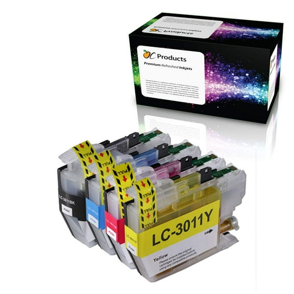 OCProducts Compatible Ink Cartridge Replacement 4 Pack for Brother LC3011 for MFC-J491DW MFC-J497DW MFC-J690DW MFC-J895DW (1 Black, 1 Cyan, 1 Magenta, 1 Yellow)