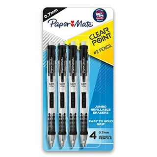Paper Mate Clearpoint Mechanical Pencils, 0.7 mm Lead Pencil, Black Barrel,  Refillable, 6 Pack