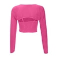 thumbnail image 5 of Tops for Women Trendy Lace Camisole Slim Fit Sleeveless Sheer Mesh Crop Blouse,Hot Pink,L, 5 of 5