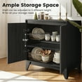 thumbnail image 3 of UPGO 31'' Modern Farmhouse Sideboard Buffet Cabinet with Storage, Fluted Panel Doors & Adjustable Shelves, Modular Credenza for Entryway or Living Room Accent,Black, 3 of 18