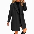 thumbnail image 5 of Afelkas Women's Oversized Wool Blend Peacoat Double Breasted Notch Lapel Mid Length Warm Winter Coat with Pockets, 5 of 6