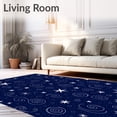 thumbnail image 2 of ODIKA 6'x9' Machine Washable Non-Slip Area Rug, Celestial Galaxy Stellar Constellation Night Sky Astral High Traffic Rug, Blue, 534717, 2 of 7