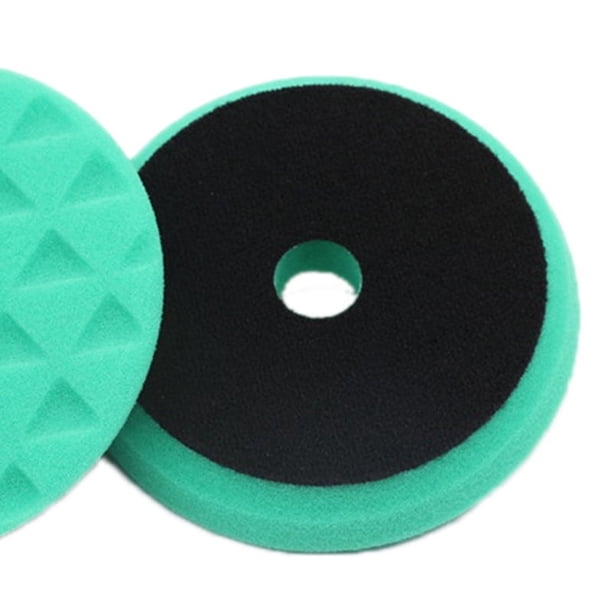 Almohadilla para pulir el coche, máquina pulidora, encerado, pulido, limpieza, adaptador de taladro, disco de esponja triangular, 5 pulgadas, verde