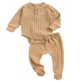 thumbnail image 1 of Baby Boy Girl Winter Clothes Toddlers Ribe Warm Rompers and Wrap Feet Pants Set, 1 of 7