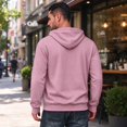 thumbnail image 5 of Axiiglly Hoodies for Men Drawstring Long Sleeve Pink Pullover Sweatshirt with Pockets Casual Trendy Big & Tall Hoodies S-3XL, 5 of 6