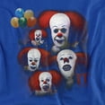 thumbnail image 2 of It 1990 Many Faces of Pennywise Women's T Shirt, Royal, Medium, 2 of 6