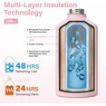 thumbnail image 3 of Water Bottle | Thickened Stainless Steel Vacuum Metal | Portable Sports Water Jug for Gym and Hiking with Straw, Carrier Bag, Handle Strap | BPA-Free 32 oz, Black, 3 of 6