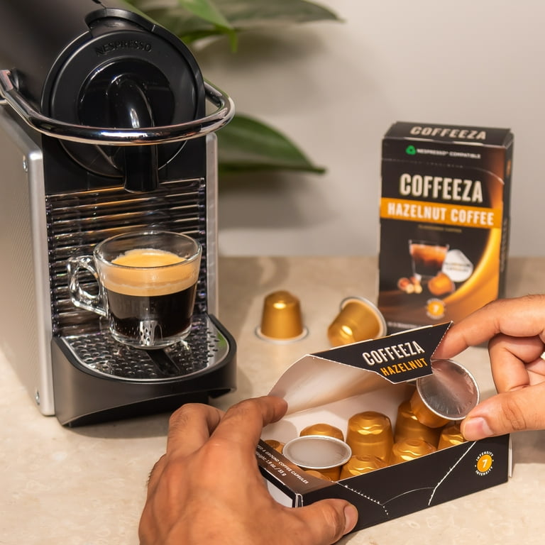 Coffeeza Hazelnut Flavoured Aluminium Coffee Capsules Intensity 7 Nespresso Compatible 100 Arabica Coffee Pods Box of 1 10 Capsules Walmart