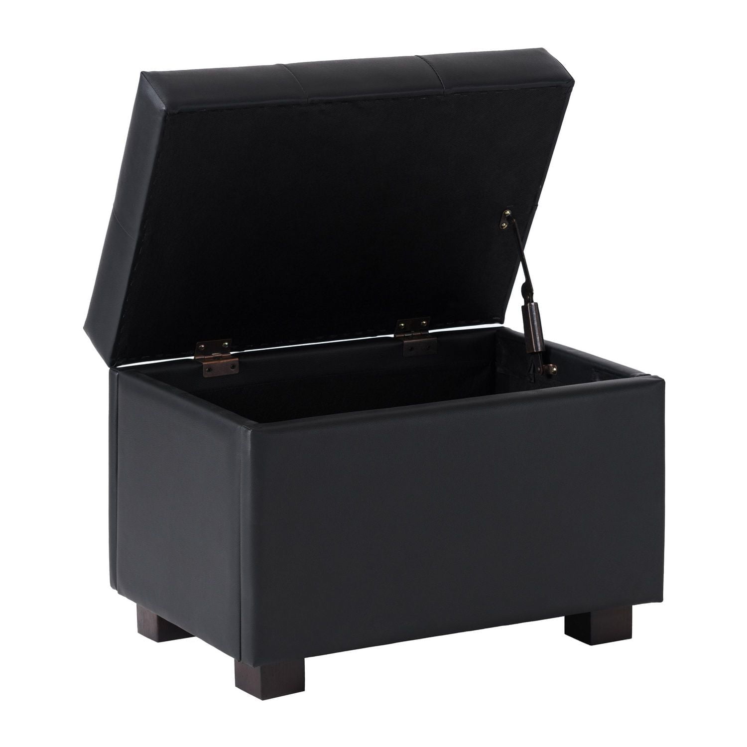 Petit pouf d'intérieur rectangulaire capitonné en similicuir avec rangement CorLiving Asha