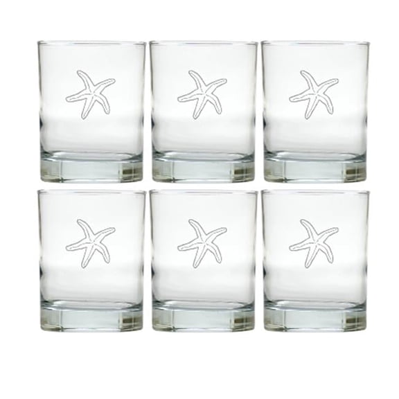 Carved Solutions Old Fashion Glass Set Of 6-Sfish