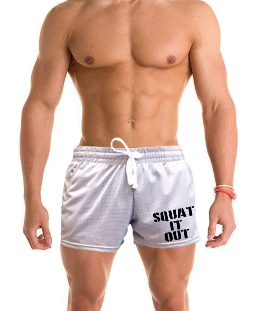 Mens Squat It Out V447 Gray Fleece Jogger Sweatpants Gym Shorts