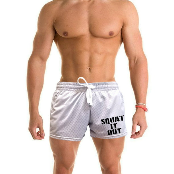 Interstate Apparel - Men's Squat It Out V447 Gray Mesh Gym Shorts Small ...