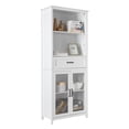 thumbnail image 3 of Ktaxon Bookcase with Doors, 2 Height Adjustable Book Shelving, Display Bookcase with Double Doors, Ideal for Home Bedroom, Living Room, Office, Library with Doors, White Finish (White), 3 of 12