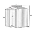 thumbnail image 4 of 6ft x 4ft Outdoor Storage Shed, SESSLIFE Galvanized Metal Outdoor Garden Shed for Garden Backyard Patio Lawn, Coffee, TE2767, 4 of 10