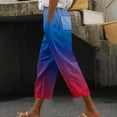 thumbnail image 2 of QATAINLAV Womens 2025 Summer Casual Drawstring Beach Capri Pants Trendy Gradient Color Straight Leg Cropped Trousers Plus Size Capris with Pocket Multicolor M Limited Time Sale, 2 of 6