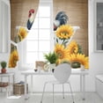thumbnail image 5 of Bathing Roosters Blackout Curtains for Bedroom, Countryside Sunflower Vintage Burlap Thermal Insulated Kitchen Drapes with Grommets, Light Blocking Window Treatment, 2 Panels 52" x 54", 5 of 7