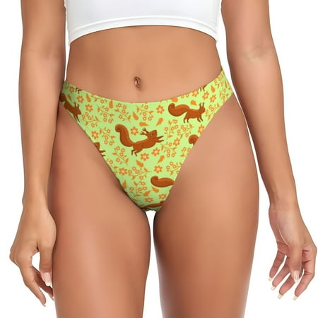 Sigee Floral Squirrel for Women s G-String Panty  Low Rise  Soft Lace Perfect for Everyday Wear or Special Occasions-Small