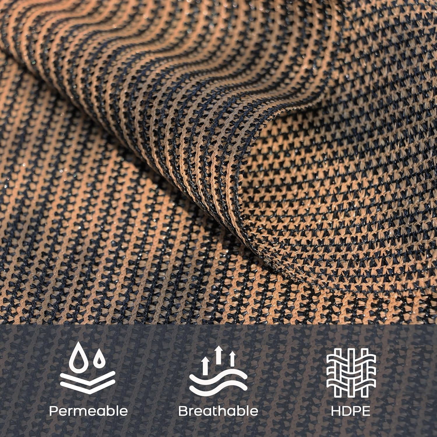 Shade Cloth, 90% Sun Shade Cloth with Grommets, Pergola Shade Cover Canopy, Mesh Tarp Sun Screens for Patio, Outdoor, Garden, Backyard - 6.5*10FT