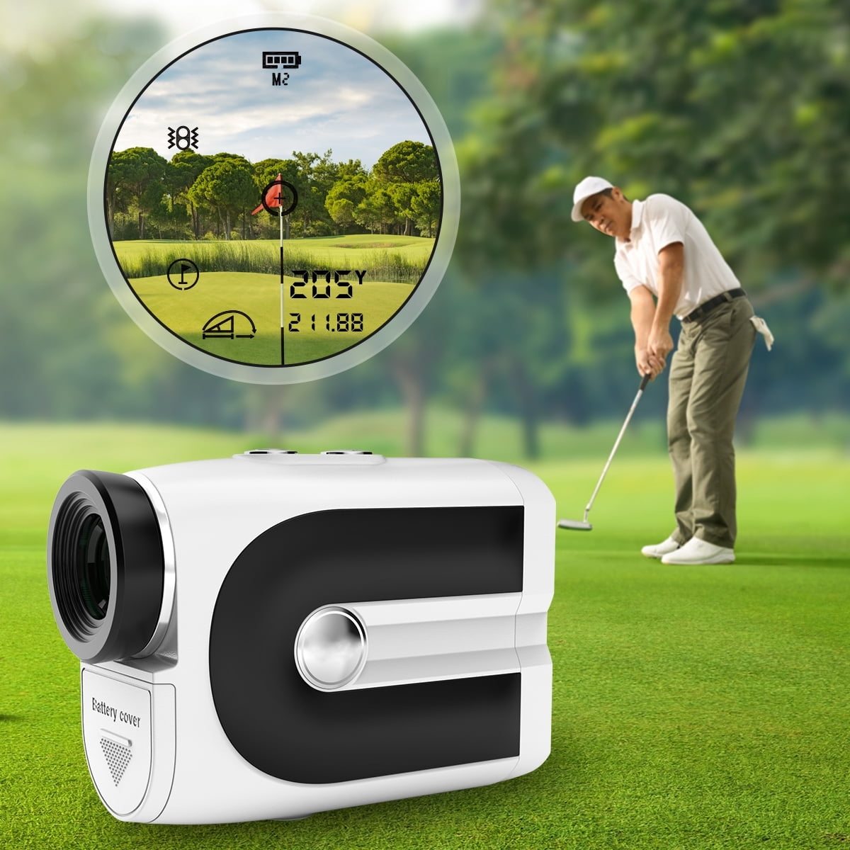 Rangefinder for Golf Hunting Laser Range Finder 800 Yards High-Precision with Flag Lock, White